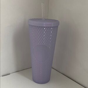Lavender Textured Tumbler with Straw